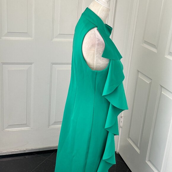 Jessica Howard Jade Green Ruffle Sheath Dress – SZ 12 NWT – Flirty and Fabulous! - Picture 5 of 10